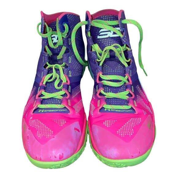 Under Armour Curry 2 Northern Lights Men’s Sz 11.5 US Green Pink Blue - Picture 11 of 12